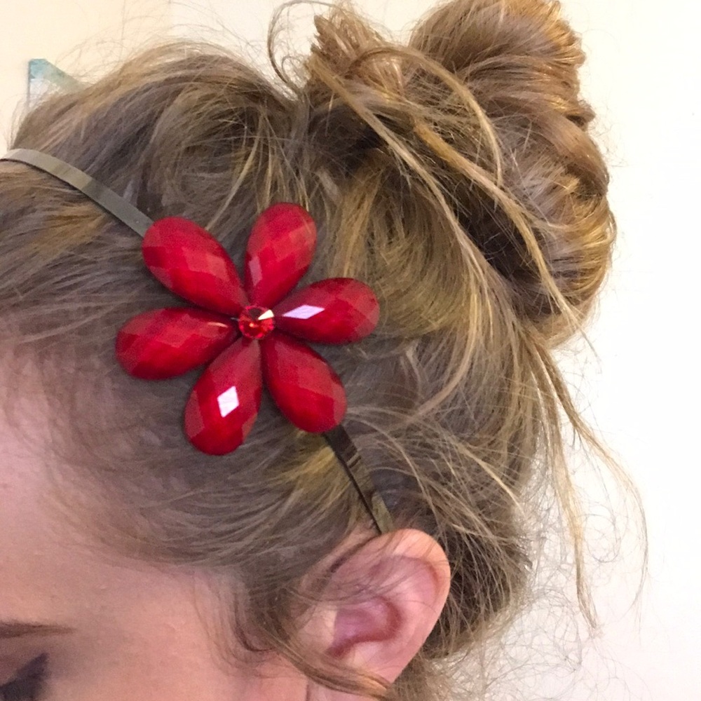 Red flower headband